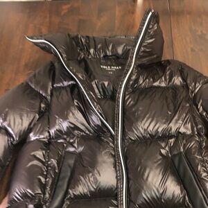 Cole Haan Shiny Black Puffer Jacket
